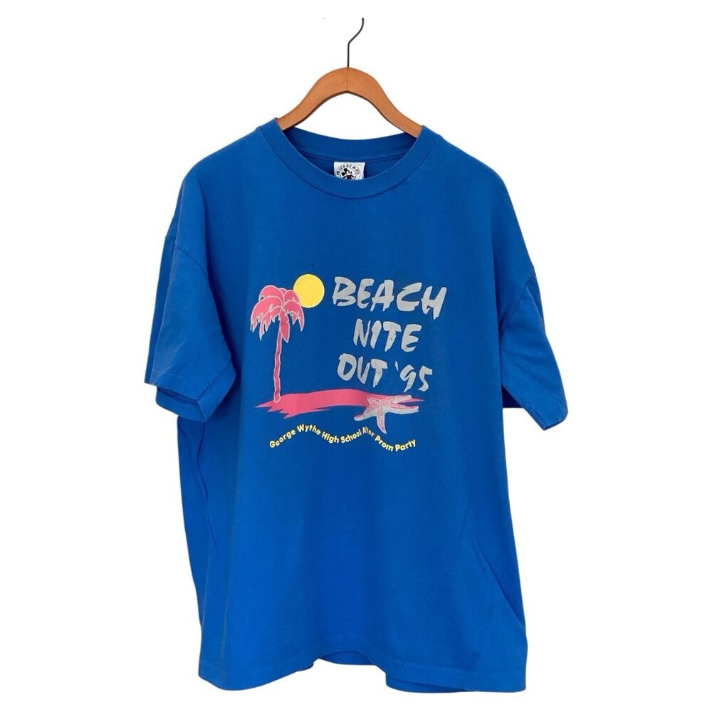 1995 George Wythe After Prom Blue S/S Vintage T-Shirt Men's 2XL Single Stitch
